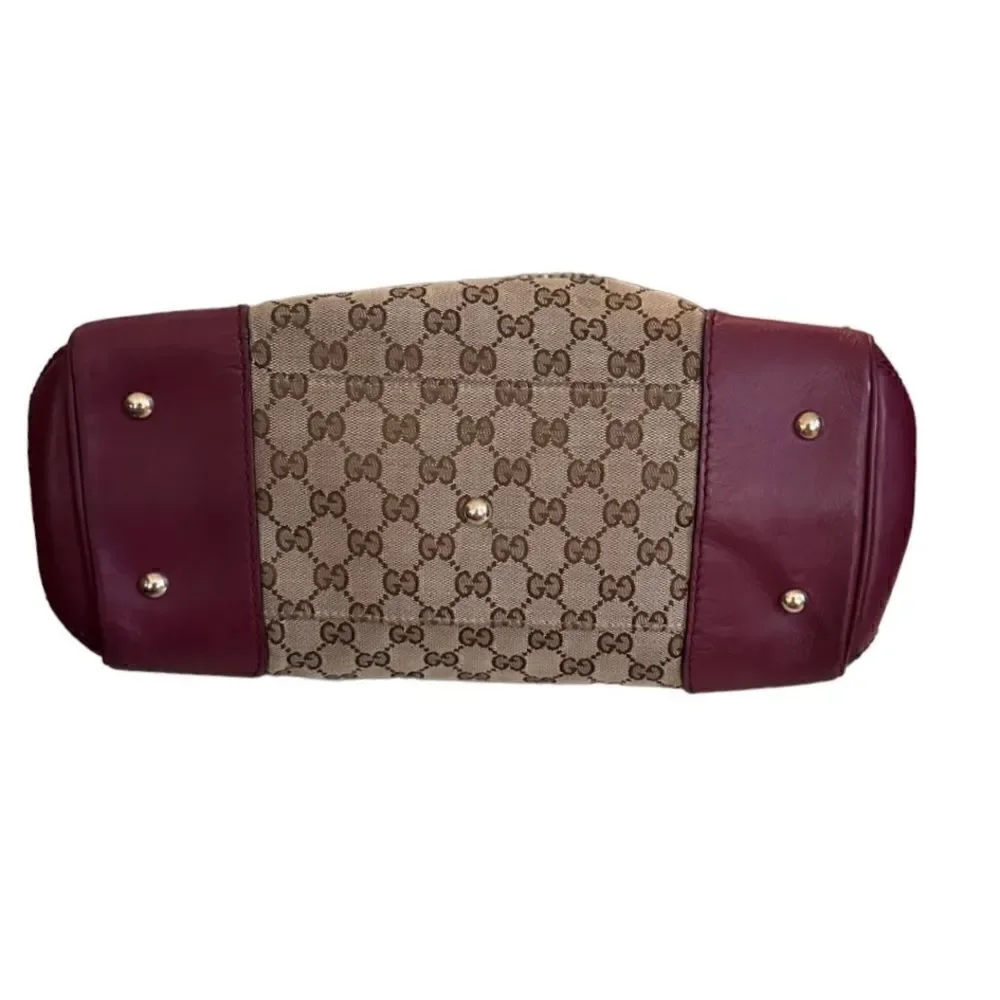 Gucci Mayfair burgundy leather Gg tote
